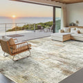 Soalmost 10x14 Area Rugs for Living Room Washable Rug Non-Slip Gray/Rust by Soalmost