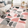 MUJOO Pink Rug Washable, 5x7 Area Rugs Non Slip Modern Abstract Boho Large by MUJOO