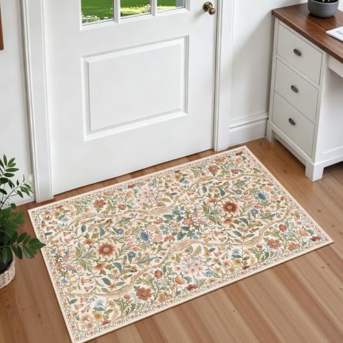 Floral 2x3 Entryway Rug Washable Doormat Indoor Throw Rug - Image 3