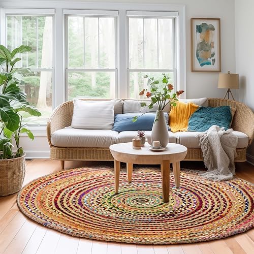 COTTON CRAFT Jute Chindi Braid Rag Rug - Image 2