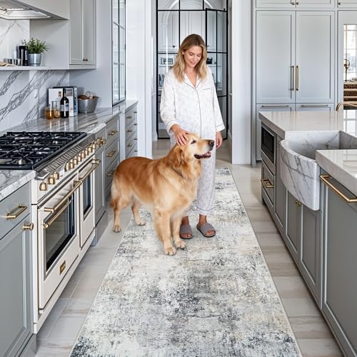 Non Slip 3x7 Rug Runner: Washable Abstract Rugs - Image 3