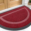 OLANLY Half Circle Front Door Mat Outside 29.5x17 All-Season Rubber Doormat by OLANLY