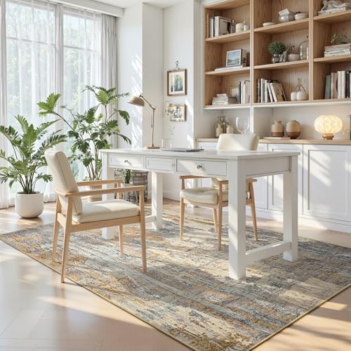 Toneed 4x6 Washable Non Slip Abstract Area Rugs - Image 5