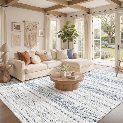Nakagishi 6x9 Area Rugs Living Room: Washable Boho Large Neutral Soft Farmhouse - Image 2