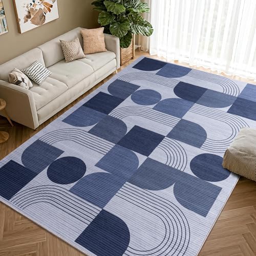 Soft Modern Geometric Abstract Large Machine Washable 6x9 Area Rug - Image 6