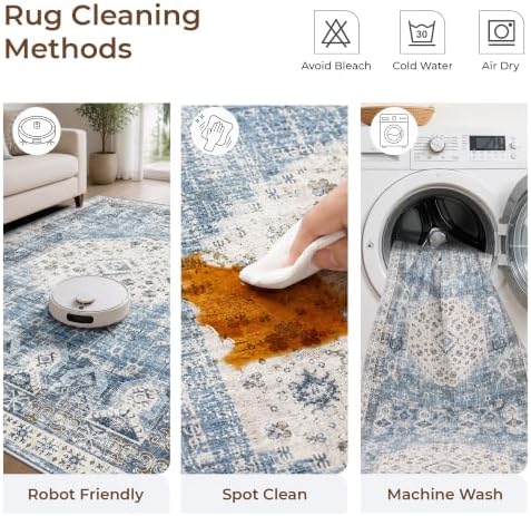 Kitchen Runner Rug 2x4 Washable : Indoor Vintage Non Slip Rugs - Image 5