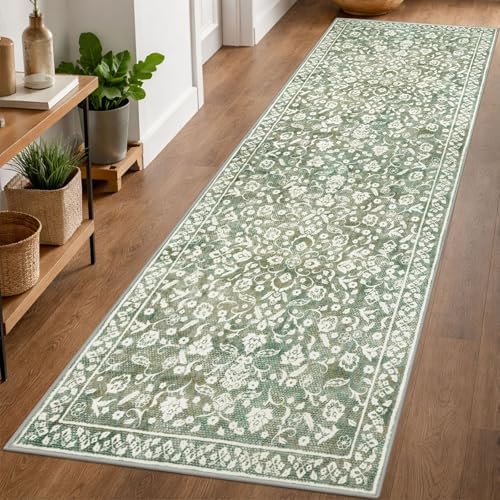 Washable Vintage 3x8 Runner Rug Non Slip Runners - Image 2