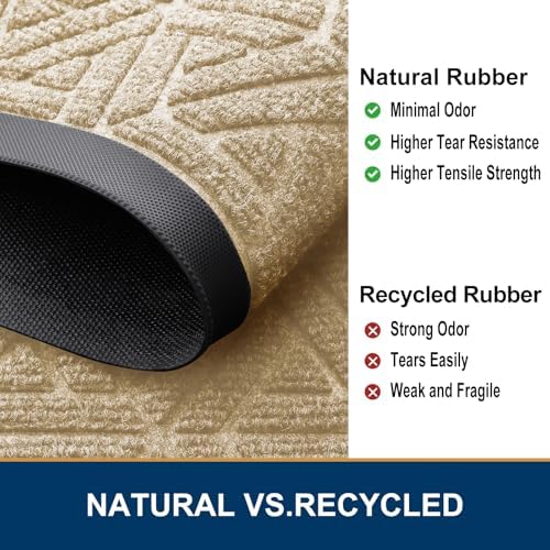 Smiry Front Door Mat Outside Entrance, Low Profile Rubber Doormat - Image 5