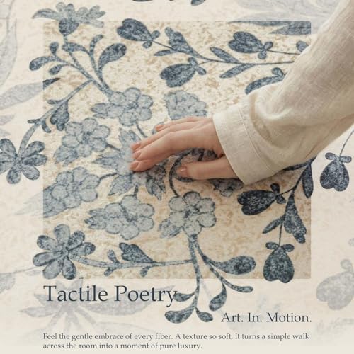 jinchan 3x8 Washable Hallway Runner Rug, Floral Non-Slip - Image 4