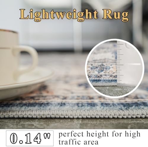 YOUFORTONG Washable Rug 3x5 Area Rugs: Soft Ultra Thin Low Pile Mat Machine - Image 5