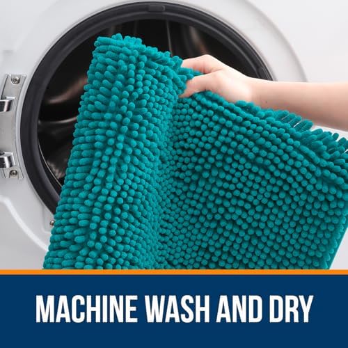OLANLY Small Bathroom Rugs 24x16, Extra Soft Absorbent Chenille Bath Rugs - Image 6