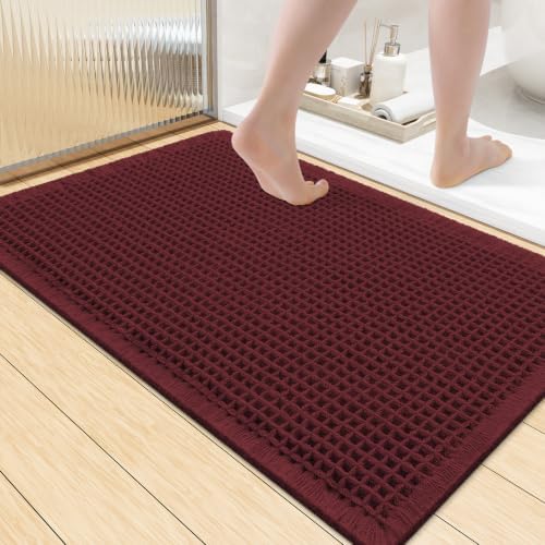 Smiry Waffle Bath Mat 36X24, Extra Soft Absorbent Bathroom Rugs by Smiry