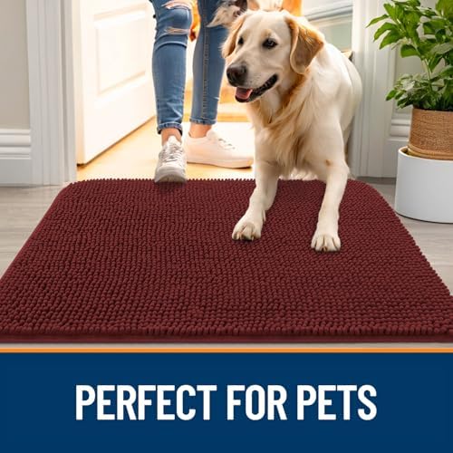 OLANLY Dog Door Mat for Muddy Paws 70x24, Super Absorbent Chenille Mud Mat - Image 6