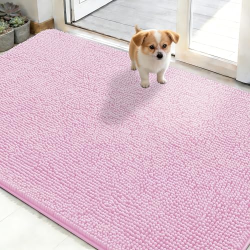 OLANLY Dog Door Mat for Muddy Paws 50x30, Super Absorbent Chenille Mud Mat by OLANLY