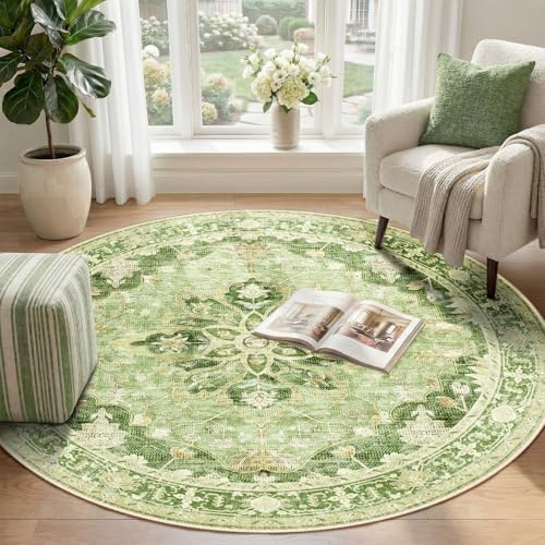 RELEANY Washable Area Rug, Round 4ft - Image 2