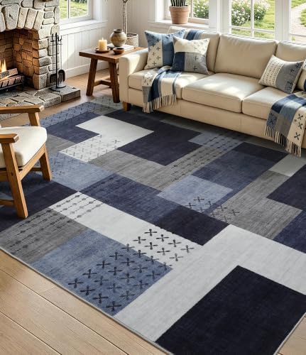 YIHOUSE Modern Geometric Patchwork Rugs by YIHOUSE