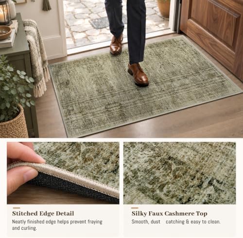 Area Rugs for Living Room 6x9 Large Washable Non-Slip Vintage Brown - Image 2