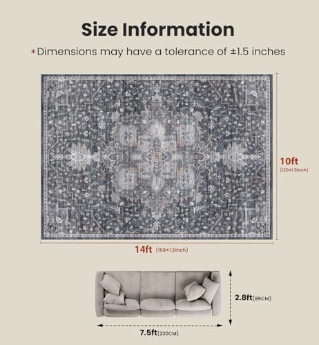 Amada Large 10x14 Washable Area Rug - Image 2