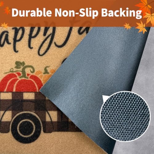 Fall Door Mat, Non Slip Front Porch Pumpkin Welcome Mat 24"x36" - Image 4