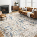 LOONGRUG 6x9 Area Rugs Washable Neutral Modern Living Room Rug Blue Tan by LOONGRUG
