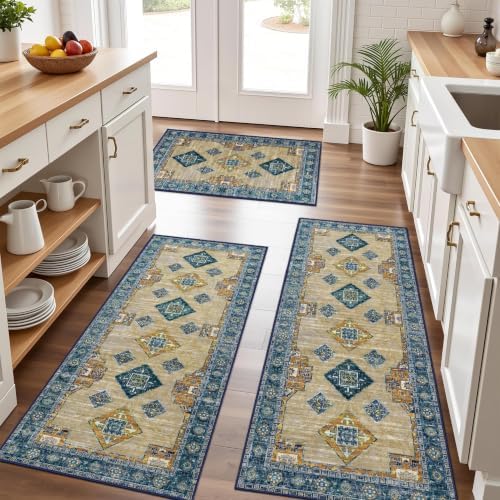 Kitchen Rugs Sets of 3 Non Slip Washable Kitchen Mats by Tritard