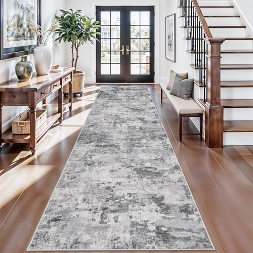 Non Slip Abstract Rug 3x12: Washable Runner Rugs by HILORUUG