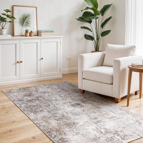 3x6 Washable Runner Rug: Modern Abstract Carpet - Image 2
