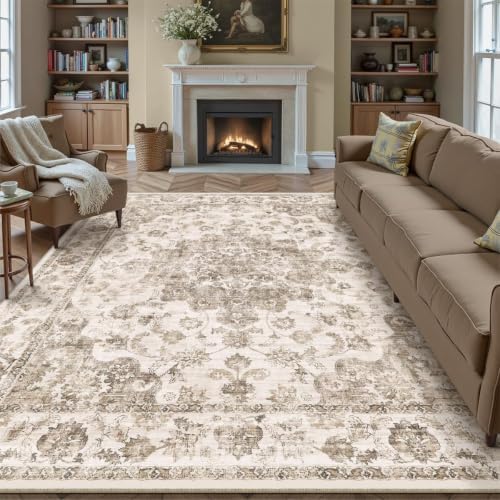 8x10 Brown Neutral Area Rug by WondRg