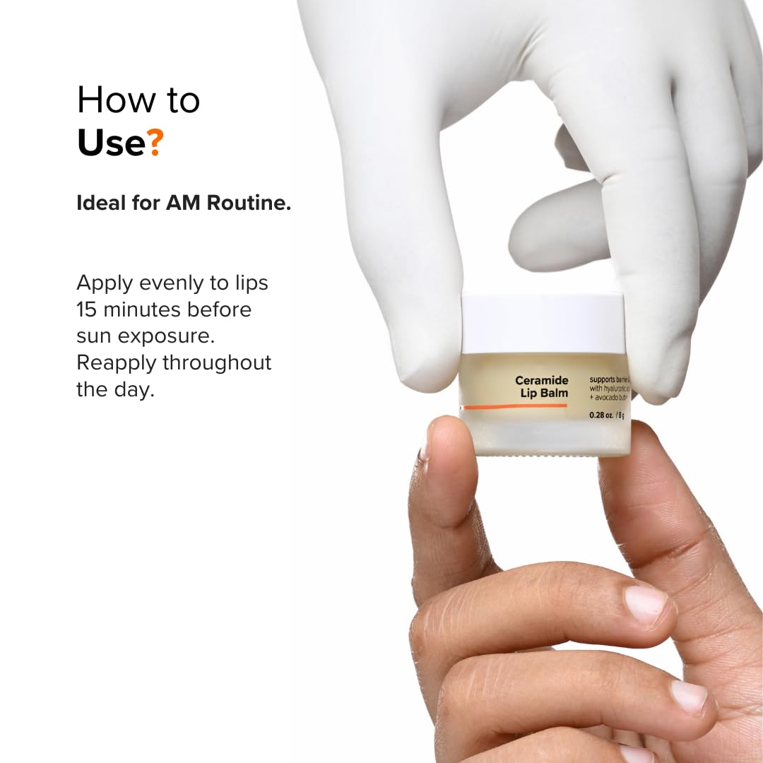 Minimalist Ceramide Lip Balm | With Hyaluronic Acid to Hydrate & Repair Chapped Lips | Provides Protection from the Sun | 0.28 Oz / 8 gm