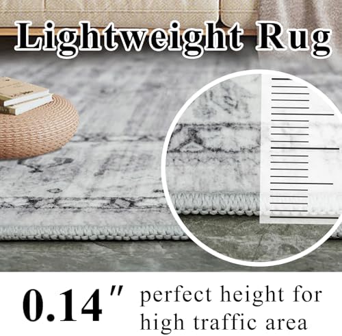 Washable Area Rugs 2x3 Entryway: Soft Ultra Thin Low Pile Mat Machine Washable - Image 6