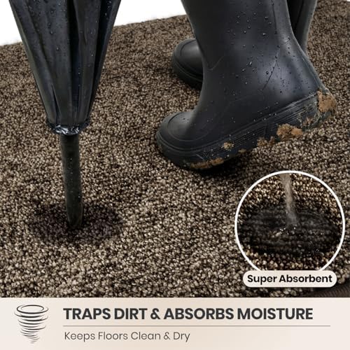 PURRUGS Dirt Trapping Door Mat, Heathered Brown - Image 2