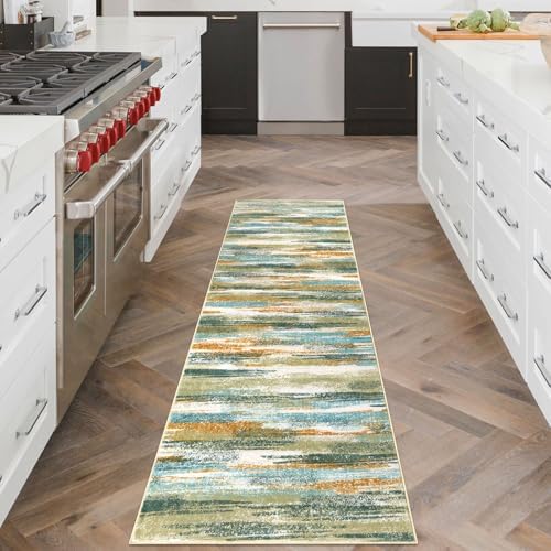 Lansny Abstract Washable 2x6 Runner Rug Non Slip Runners - Image 3