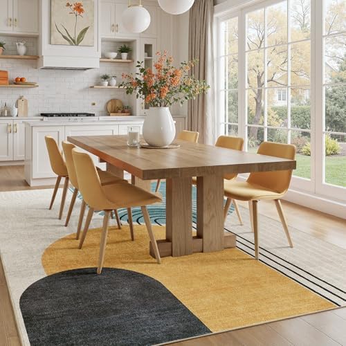 DCX Abstract Washable 6x8 Rug, Non Slip Low Pile Rug - Image 4