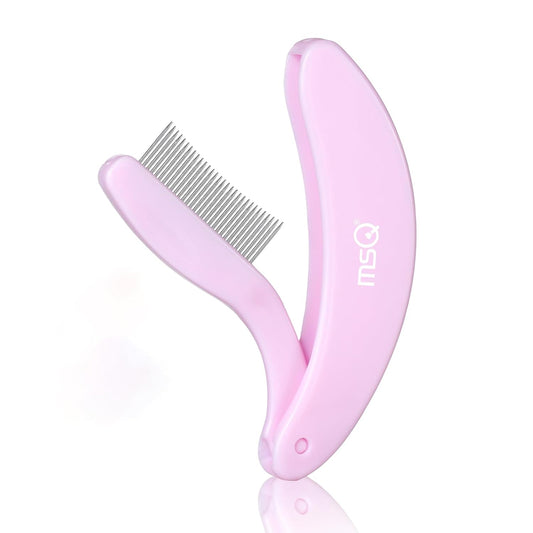 Eyelash Comb MSQ Eyelash Separator Tool Eyelash Comb Separator Folding Eyelash Brush Separator Lash Comb for Eyelash Makeup Brush (Pink)
