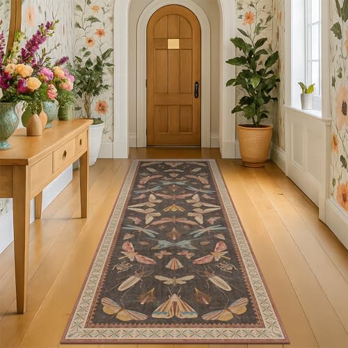Brown 2x5 Runner Rug, Washable Non Slip Carpet - Image 3