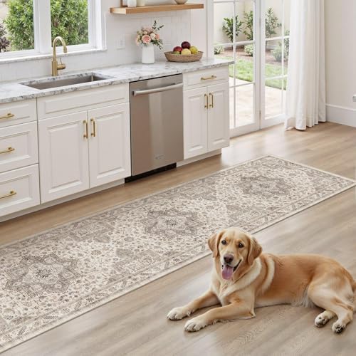 cotiled 2x8 Hallway Runner Rug for Entryway, Non-Slip Vintage, Light Brown - Image 7