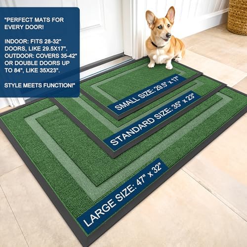 OLANLY Front Door Mat Outside 71x30, All-Season Heavy-Duty Rubber Doormat - Image 2
