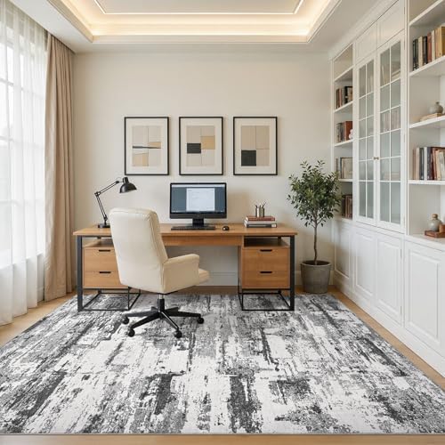 Area Rugs for Living Room: 4x6 Abstract Washable Rug Modern Neutral Large Soft - Image 7