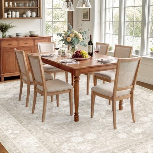 SameBed 8x10 Area Rug Living Room, Vintage Neutral Washable Carpet Beige - Image 3