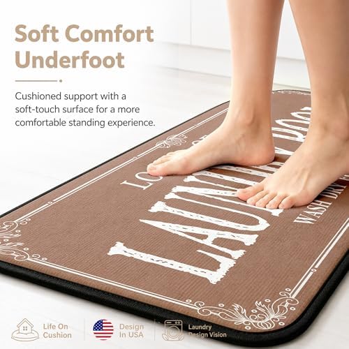 ROMAMIGO Laundry Room Rug Runner Non Slip Laundry Mats Mudroom Runner Farmhouse - Image 3