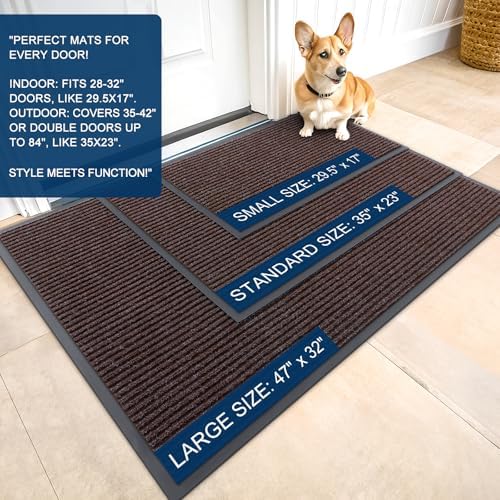 OLANLY 2-Pack Front Door Mats 35x23, Waterproof Heavy-Duty Doormats - Image 2