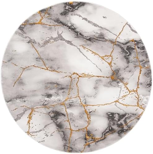 SAFAVIEH Craft Round Rug 10', Modern Grey & Gold CFT877F - Image 2