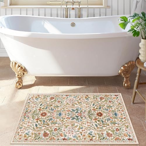 Floral 2x3 Entryway Rug Washable Doormat Indoor Throw Rug - Image 4