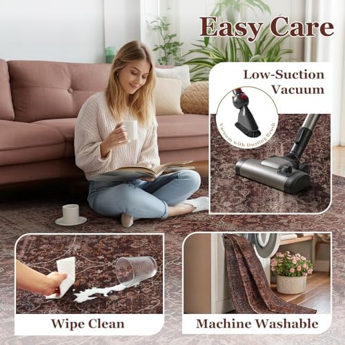 3x8 Hallway Runner Rug, Entryway Kitchen Runners Non Skid Washable 8 ft - Image 4
