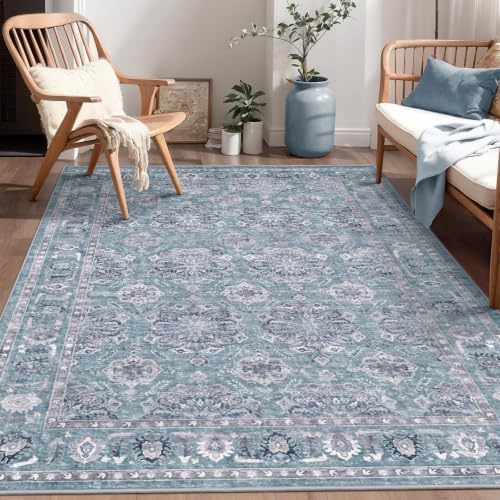 SERISSA 4x6 Washable Non Slip Floral Boho Area Rug - Image 5