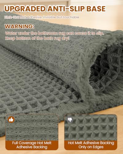 Smiry Waffle Bath Mat 72X24, Extra Soft Absorbent Bathroom Rugs - Image 6