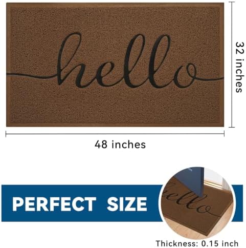 EARTHALL Funny Hello Mats Outdoor/Indoor, Front Door Mat Outside Entrance - Image 2
