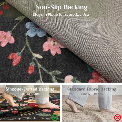 JOLLYVOGUE Floral Area Rug 5x7, Washable Rug - Image 4