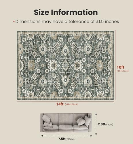 Amada Large 10x14 Washable Area Rug - Image 2