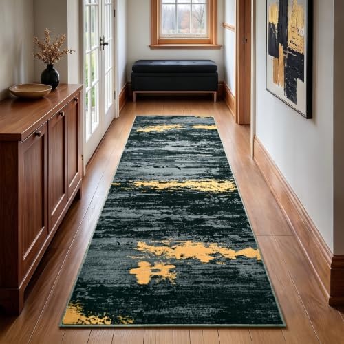 Toneed Washable 2x6 Non-Slip Abstract Runner Rug - Image 3